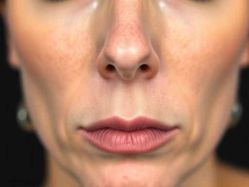 A close-up, abstract representation of facial recovery after orthognathic surgery, showing fading swelling and gradual return to normal contours. Focus on the concept of facial recovery after orthognathic surgery.