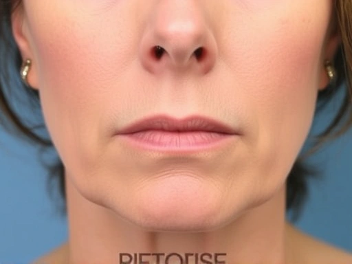 Close-up view of a patient's lower face with a subtle 