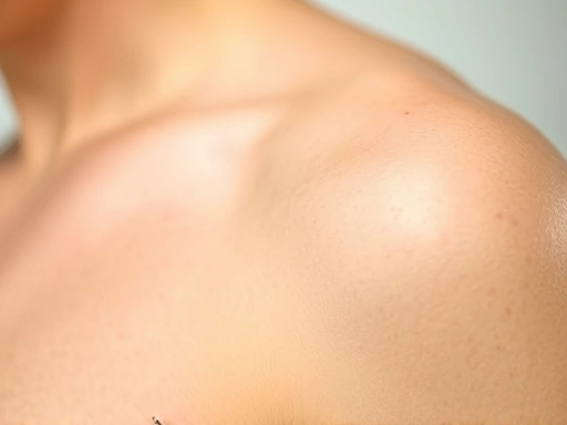 A person's armpit with a faint, almost invisible needle, symbolizing a precise Botox injection for axillary hyperhidrosis treatment, focusing on the action of treatment in a clean, clinical setting.