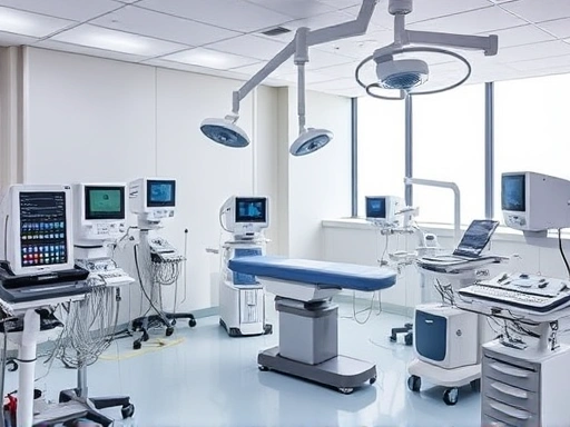 A well-equipped operating room with modern medical devices and a highly professional medical team, focusing on safety and advanced technology to ensure plastic surgery safety.