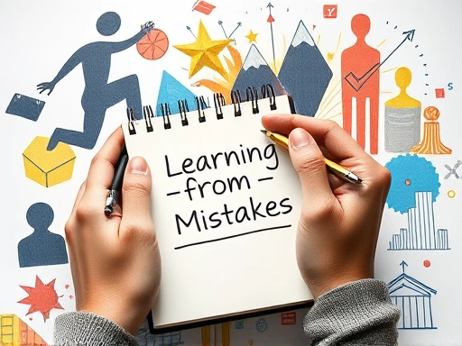 A close-up shot of hands holding a notebook and pen, with 
