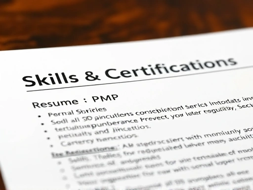 Close-up on a resume highlighting a 