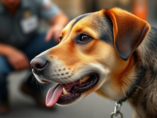 전문가가 강아지에게 긍정 강화 훈련을 하며 노즈워크 활동을 통해 에너지를 소모시키는 모습