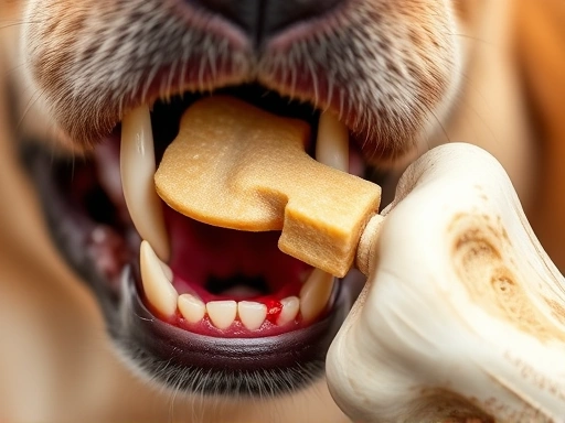 강아지의 치아에 초점을 맞춘 클로즈업 이미지