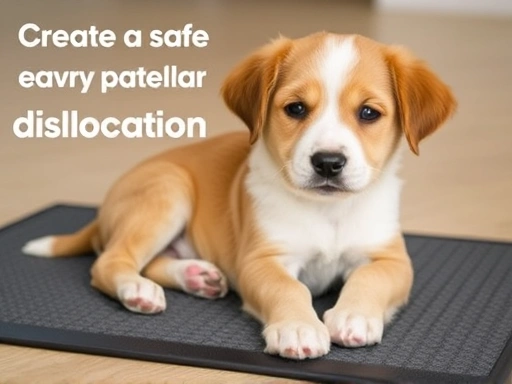 귀여운 강아지가 미끄럼 방지 매트 위에서 편안하게 쉬고 있는 모습