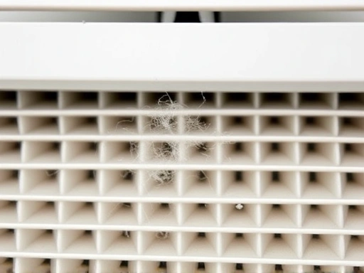 공기청정기 필터 클로즈업, 깨끗하게 관리된 필터, 미세먼지 제거, 반려동물 털