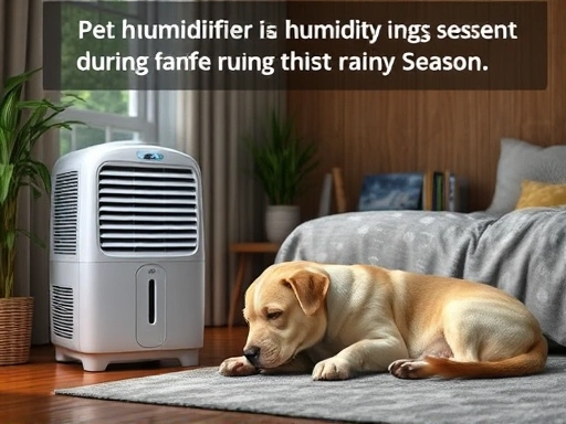 장마철 습한 실내 환경에서 제습기가 가동되고 있는 모습