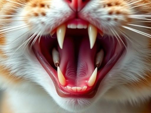 Close-up of a cat's mouth with excessive drool, highlighting potential dental issues and discomfort.