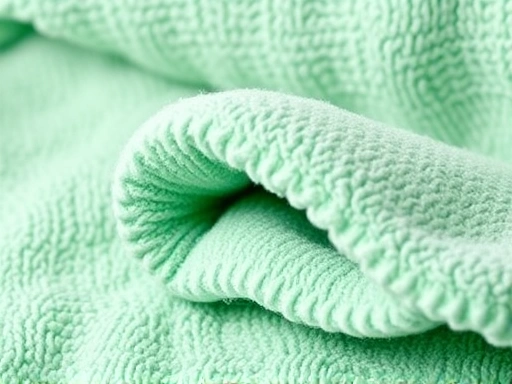 Close-up of a high-quality, absorbent dog bath towel made of bamboo fiber, showcasing its soft texture and quick-drying capabilities.