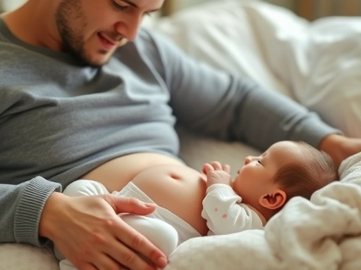 아기가 잠든 채 편안하게 배가 오르내리며 숨쉬는 모습