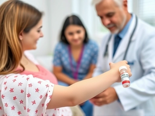 아기 로타바이러스 예방을 위해 소아청소년과 전문의와 상담하는 부모와 의료진의 모습