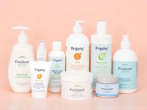 A well-organized collection of various hypoallergenic newborn skin care products including lotion, cream, and ointment on a soft pastel background, emphasizing safe and effective product selection for...