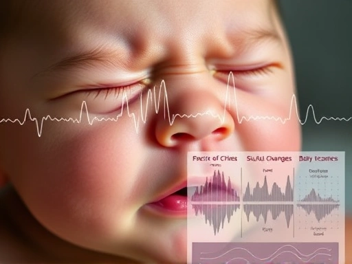 다양한 아기 울음소리 스펙트럼을 시각적으로 표현한 클로즈업 이미지