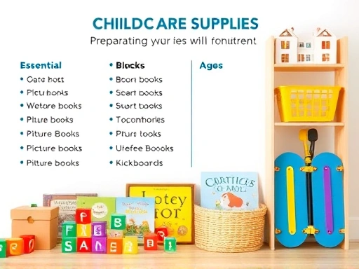 블록, 그림책, 킥보드 등 연령대별 아동기 필수 용품들이 깔끔하게 정리된 모습