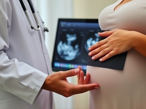 산모의 손을 잡고 있는 의사의 모습