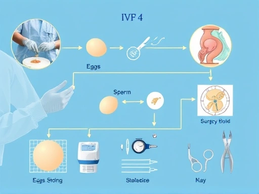 시험관 아기 시술 과정을 설명하는 이미지