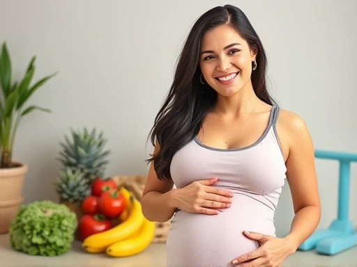 임신 중기 여성의 아름다운 모습