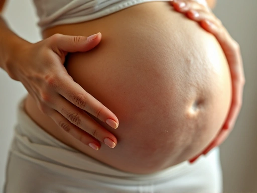 엄마의 배 속에서 아기가 발로 차거나 움직이는 모습