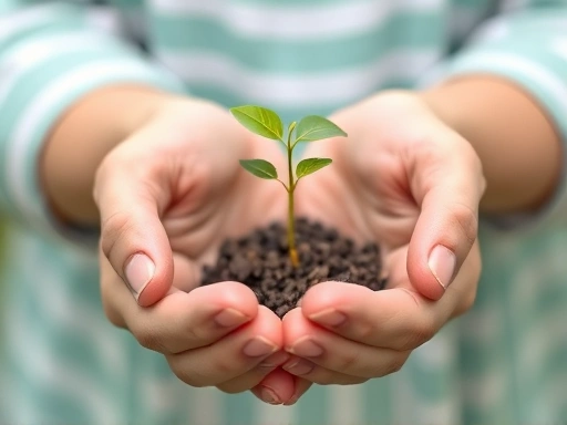 Close-up of hands holding a green sprout, representing hope and new beginnings after the challenges of IVF.
