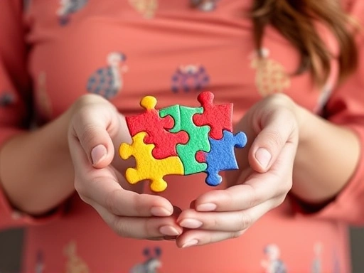 Close-up of a mother's hands holding a colorful puzzle, symbolizing mental stimulation and cognitive recovery after childbirth.