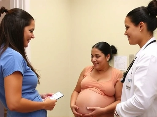 산모가 의료진과 함께 VBAC 분만 계획을 논의하는 모습