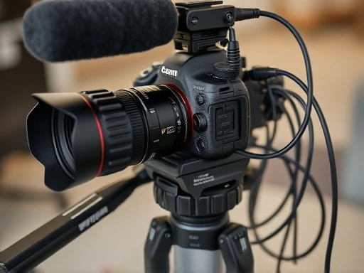 라이브 스트리밍 장비가 클로즈업된 이미지