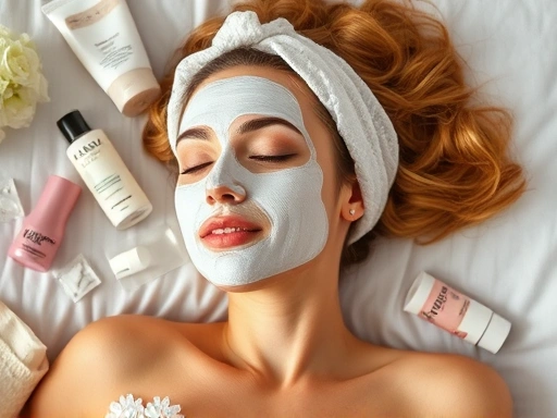 웨딩 촬영을 앞둔 신부가 집에서 피부 관리와 휴식을 취하며 최상의 컨디션을 유지하는 모습