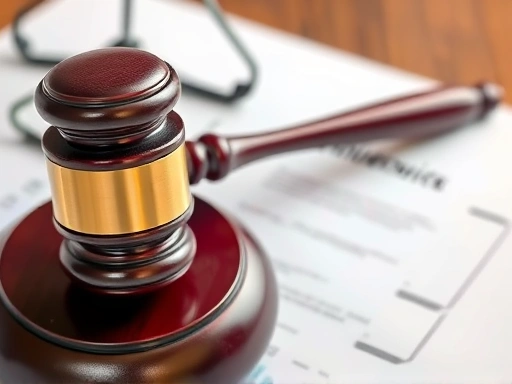 A detailed image of a judge's gavel resting on legal documents, symbolizing the complexities of business divorce.