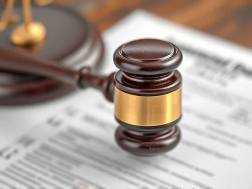 Close-up of a judge's gavel resting on legal documents, signifying the legal process of recalculating child support after custody changes.