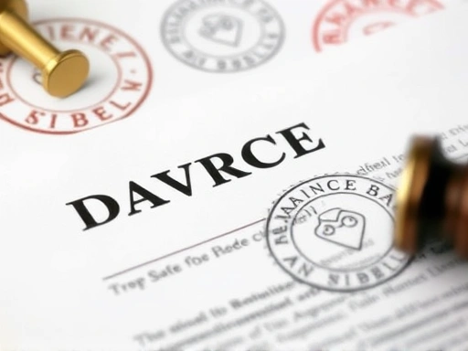 A close-up shot of legal documents with stamps, highlighting the critical details in divorce cancellation and invalidity cases.