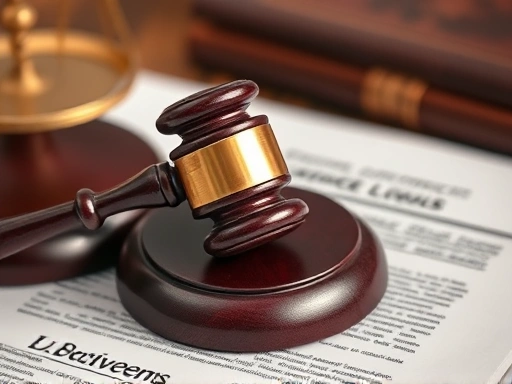 Close-up of a gavel resting on legal documents, highlighting the importance of legal considerations during the divorce process