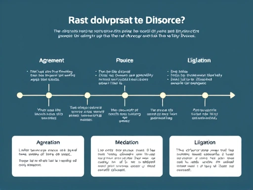 협의이혼, 조정이혼, 소송이혼 절차를 시계열 순서로 정리한 인포그래픽
