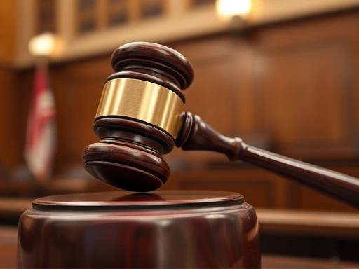 A close-up of a gavel hitting a sounding block in a courtroom, symbolizing the legal process of appealing a property division ruling.