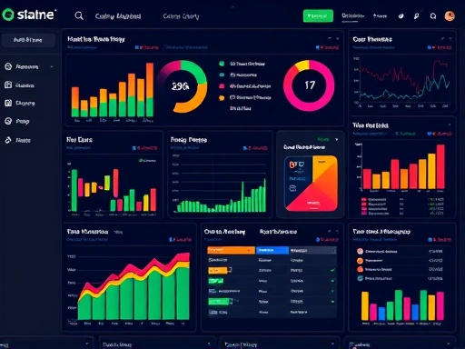 A vibrant marketing dashboard displaying various data points and analytics, illustrating the core of data-driven marketing execution.