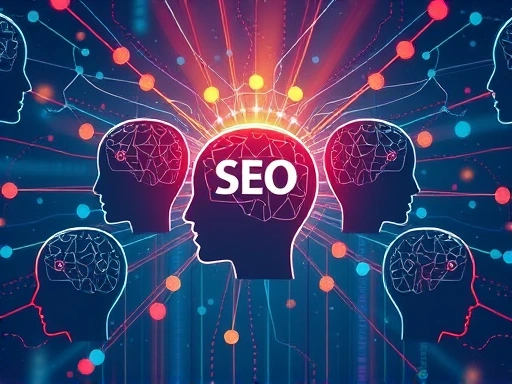 A visually engaging illustration showing a complex network of interconnected human heads, with light rays spreading out from one central head to others, representing viral information flow and spread, with SEO keywords: viral marketing, digital strategy, social media.