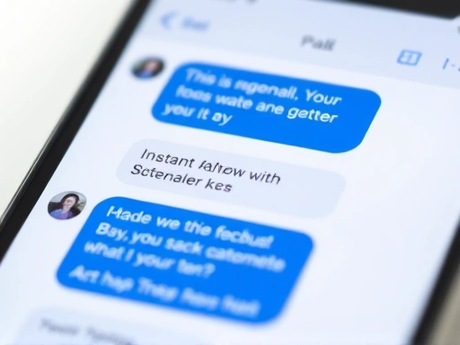 Close-up of a smartphone screen showing a KakaoTalk chat interface with a chatbot providing instant, clear responses to a customer's query, highlighting efficiency and user-friendliness of automated customer service.
