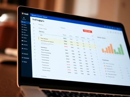 Close-up of a laptop screen displaying Meta Ads Manager interface with campaign performance data and optimization tools, demonstrating efficient ad management for a side business.