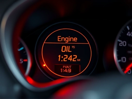 Close-up of a car's dashboard displaying an 