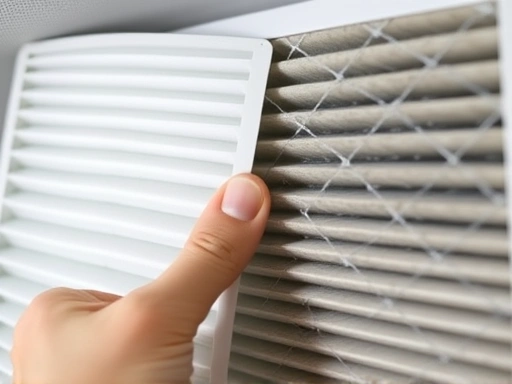 Close-up of a hand inspecting a clean cabin air filter, contrasted with a blurry, dusty old filter, highlighting the importance of replacement for allergy prevention.