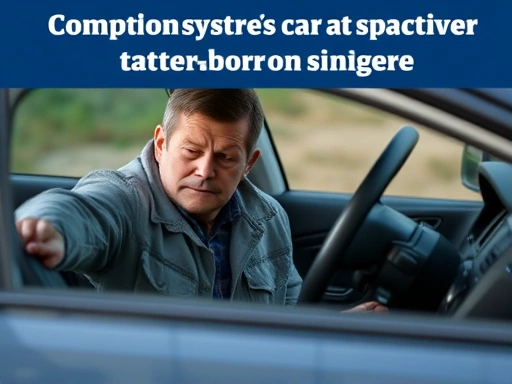 A car owner looks frustrated as their car struggles to start, depicting common symptoms of a starter motor failure.