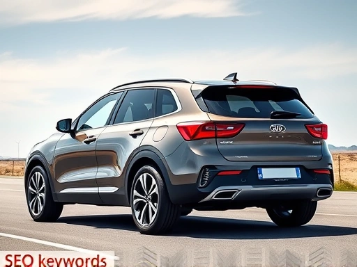 A sleek, modern Kia K5 in a dynamic pose on an open road, emphasizing its sharp design and vibrant colors, with SEO keywords like 