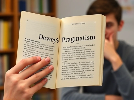 A close-up of a hand holding an open book titled 