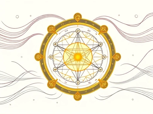 A philosophical concept representing the 'best of all possible worlds' with elements of harmony and interconnectedness, symbolizing Leibniz's philosophy of optimism, with flowing lines and a sense of order. Focus on intellectual depth and tranquility.