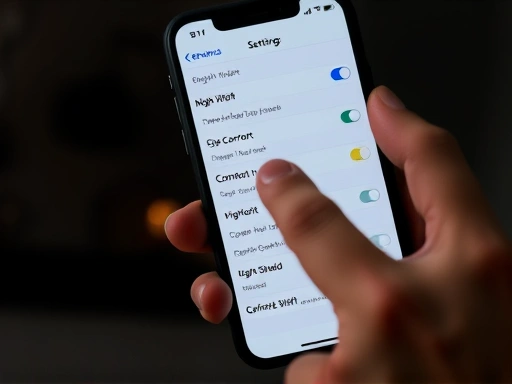 A close-up shot of a hand tapping on a smartphone screen showing 