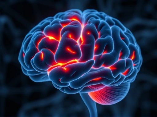 A close-up of a neural network or brain scan, with highlighted areas indicating emotional processing or impulse control, subtly linking to the neurological aspects of antisocial behavior. Keywords: brain structure, empathy deficit, neural pathways, impulse control, psychological disorder.