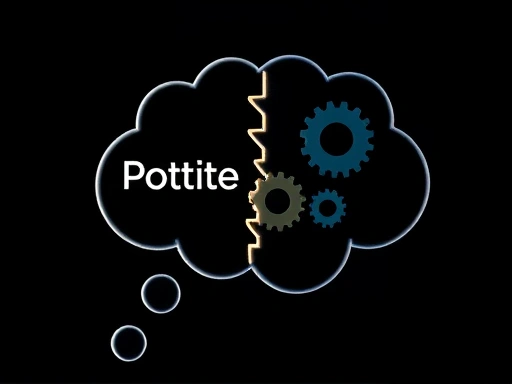 A close-up of a thought bubble transforming from negative to positive, with subtle gears and a brain outline, symbolizing cognitive restructuring and skill development in the context of recidivism prevention.