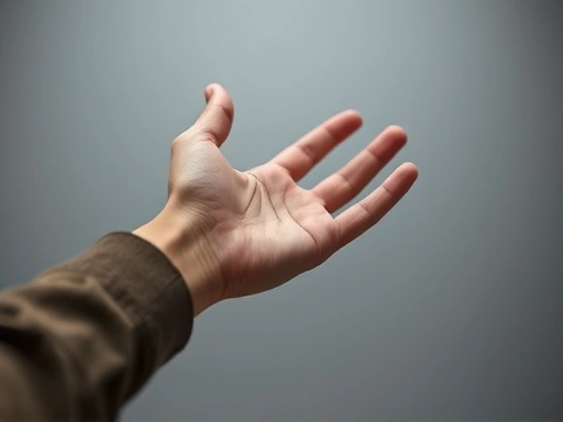 A close-up of a hand reaching out to another hand, offering support and hope, symbolizing the process of overcoming learned helplessness and seeking help in a supportive environment.