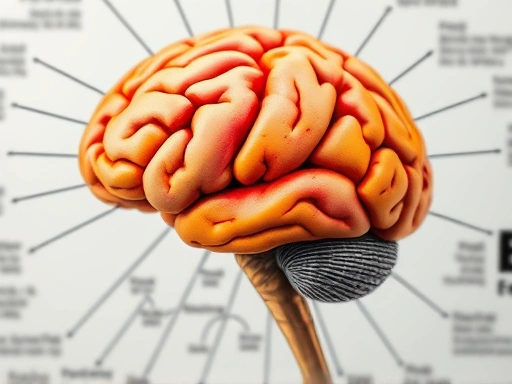 Close-up of a human brain diagram with highlighted areas related to emotion and decision-making, intertwined with conceptual lines representing complex psychological patterns and theories. A serious, analytical tone.