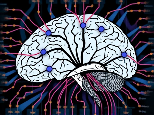 A close-up of a brain chart or a complex data visualization representing psychological motives and behavioral analysis patterns in serial crimes, with interconnected nodes and evolving pathways.