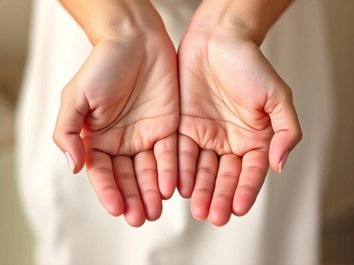 Close-up of a parent's hands gently holding two smaller hands, symbolizing individual attention and balanced care for twins, with a soft, warm background, highlighting the concept of fair parenting.